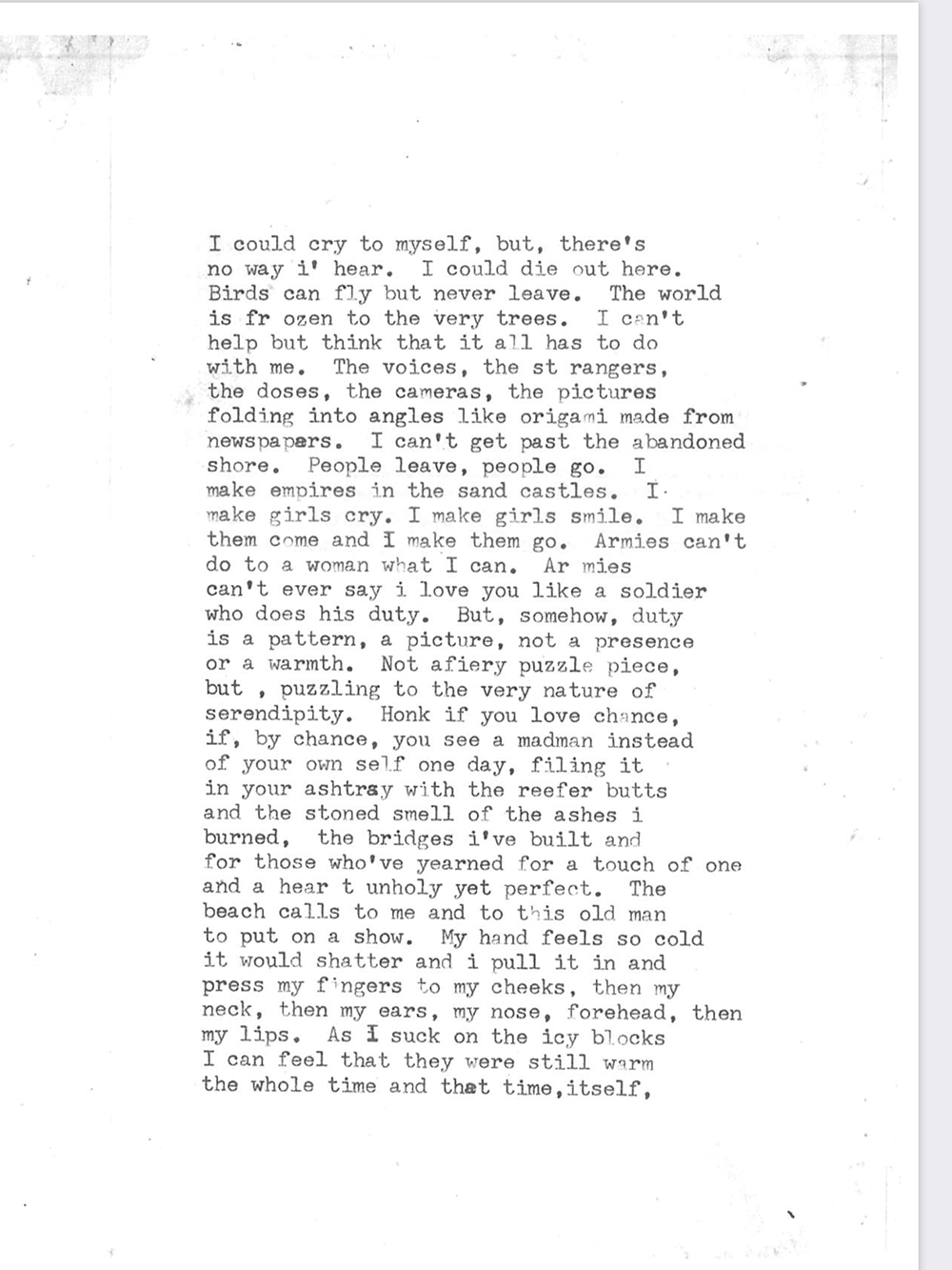 an image of typewritten text